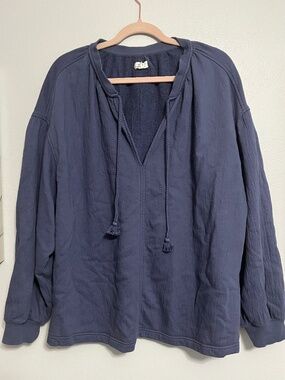 Aerie blue oversized cotton sweatshirt size large